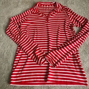 Aerie super soft striped quarter zip long sleeve tee